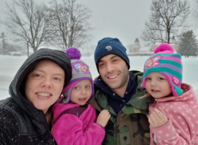 D'Entremont with her husband, Eric, and their daughters, Emma, 4, and Hannelore, 3.