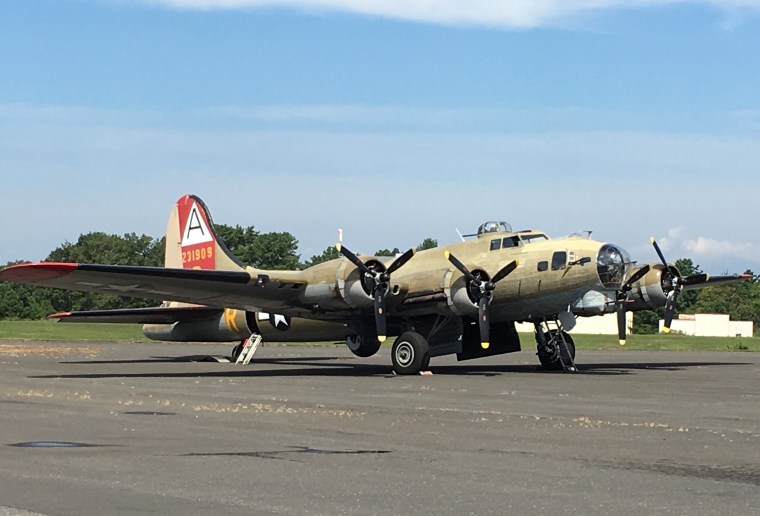 The WWII B-17 airplane was on display at an air show in New Jersey over the summer.