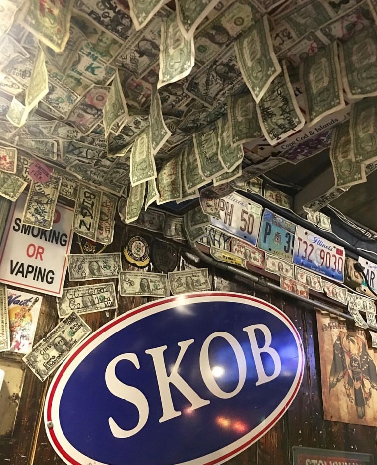 Thousands of dollar bills on Florida bar's walls and ceiling donated to