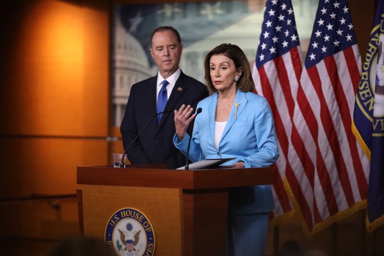 Image: Rep. Adam Schiff Joins Nancy Pelosi At Her Weekly News Conference On Capitol Hill