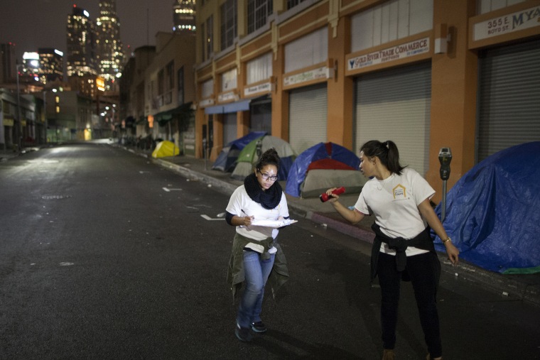 Image: Volunteers Fan Out Across Los Angeles In Effort To Count City's Homeless