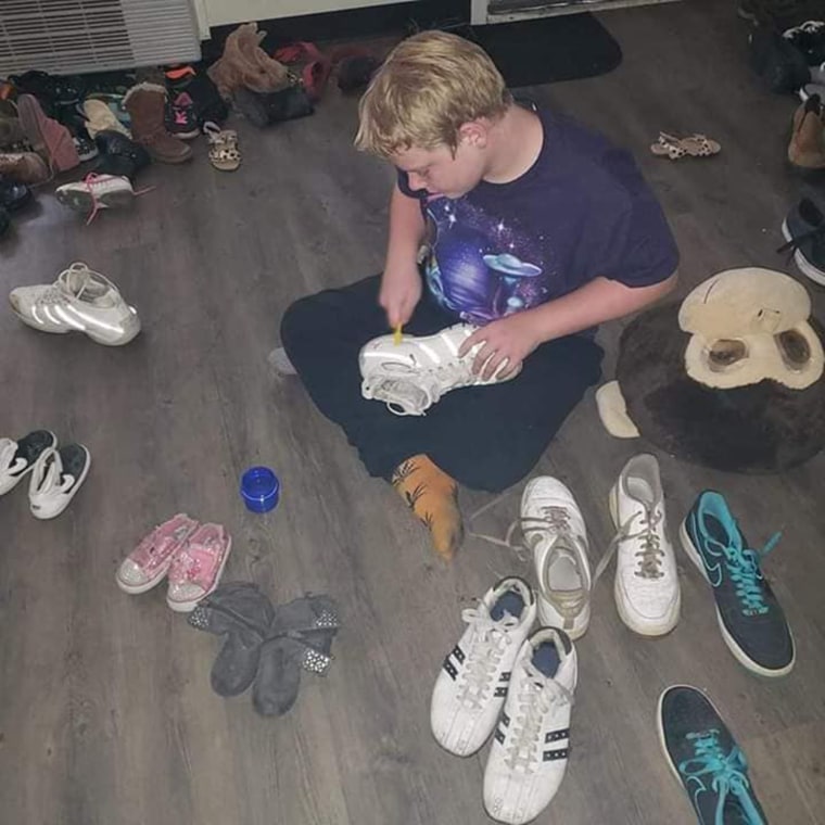When Kyler Nipper, 14, wakes from nightmares associated with PTSD after being stabbed, he cleans a pair of shoes. The process calms the boy, who founded a nonprofit to give shoes to those in need, after he was bullied for his shoes. 