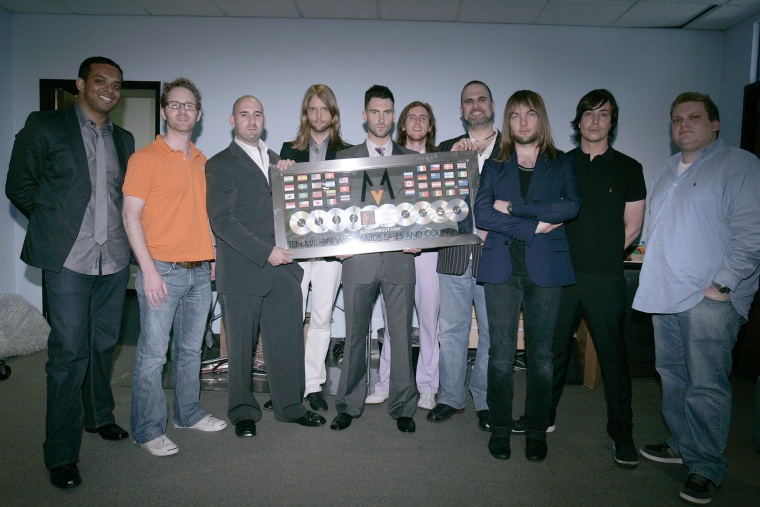 Jordan Feldstein with Maroon 5 members