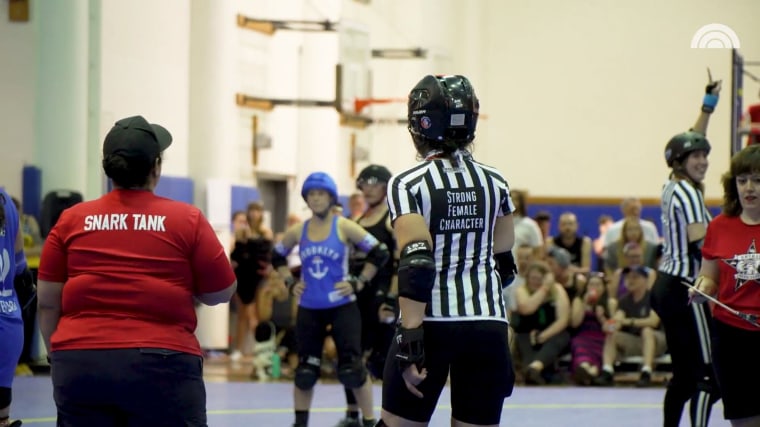 Askelrod has been a roller derby official for about eight years, making the sport a natural comfort for her.