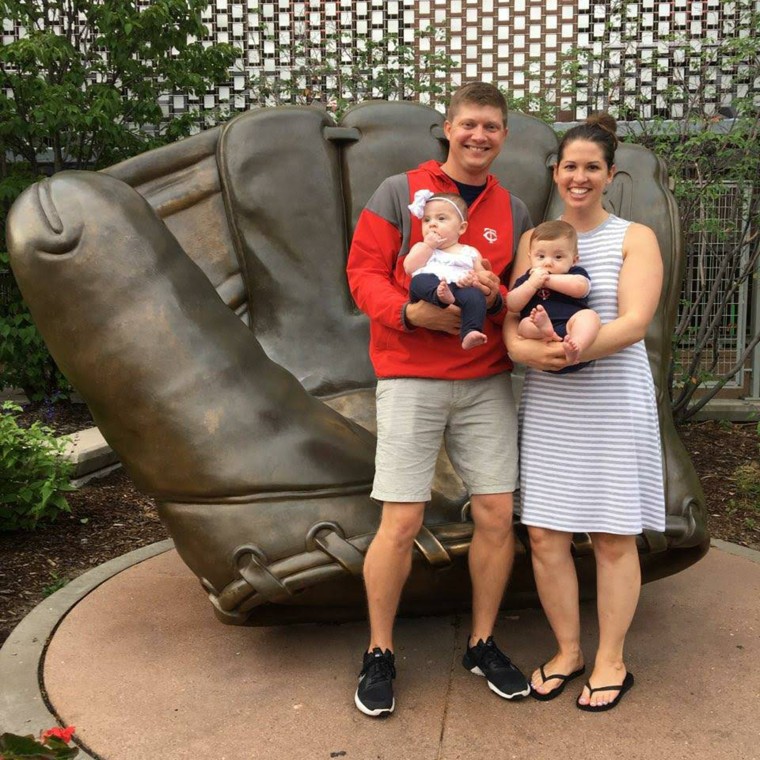 Ryne and Rachel Jungling are pictured holding their twins. Ryne told TODAY Parents that Anders' death was "100 percent preventable."