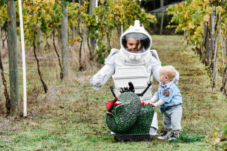 Todd and Nicole Cameron love Halloween. Last year when their baby was due in October they knew they wanted a spooky maternity photo shoot. This year for baby Jack's first birthday, they continued the theme with out of this world photos. 