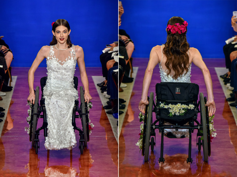 Bri Scalesse on the runway at New York Bridal Fashion Week.