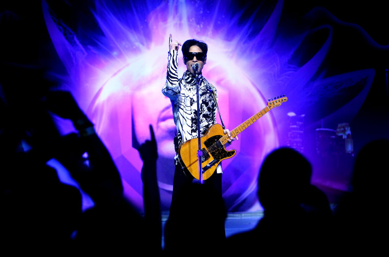Image: Prince performs at the Nokia Theatre in Los Angeles on March 28, 2009.