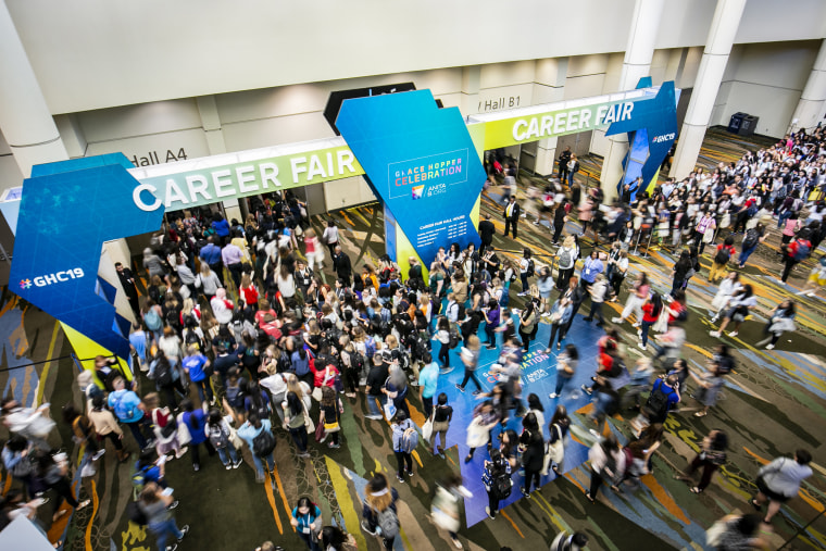 A career fair at the Grace Hopper Celebration.