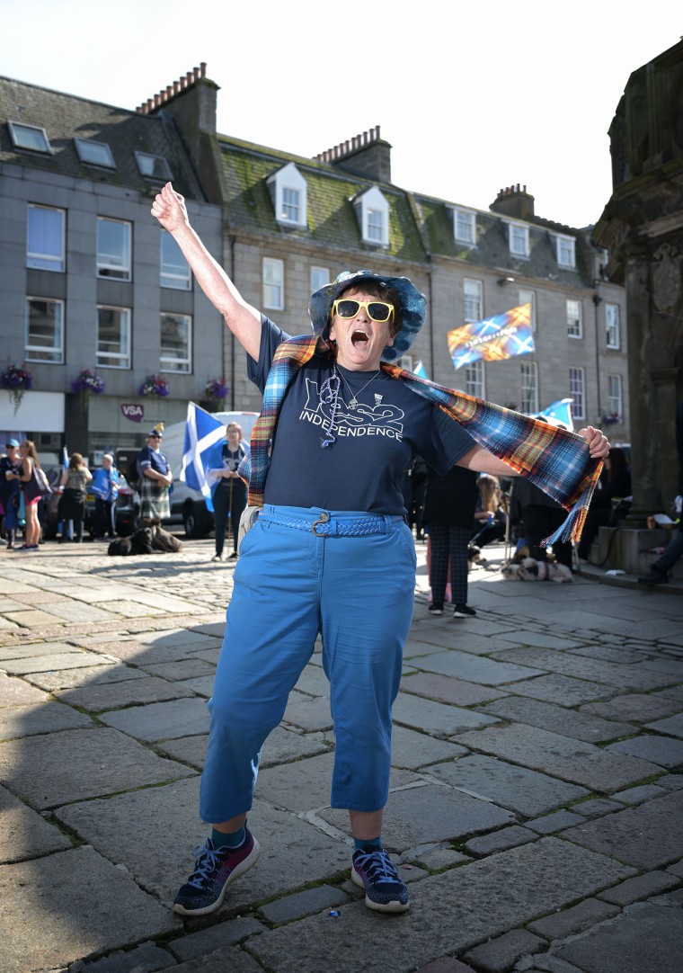 Image: Annie Jenkins was one of those who flooded the streets of Aberdeen.