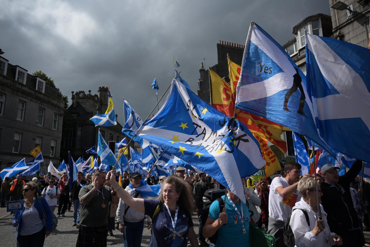 Image: The demonstration was one of several that popped up across Scotland this summer.