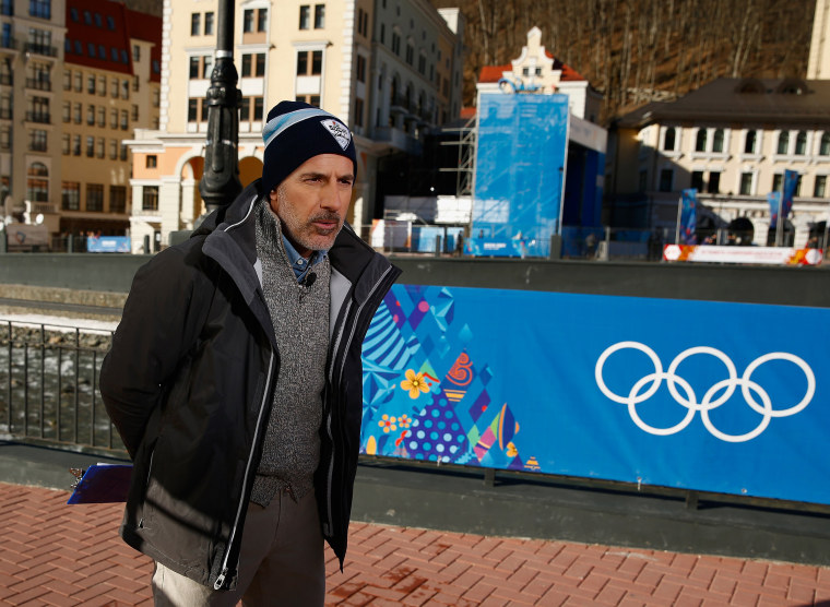 Image: Matt Lauer reports ahead of the Sochi 2014 Winter Olympics.