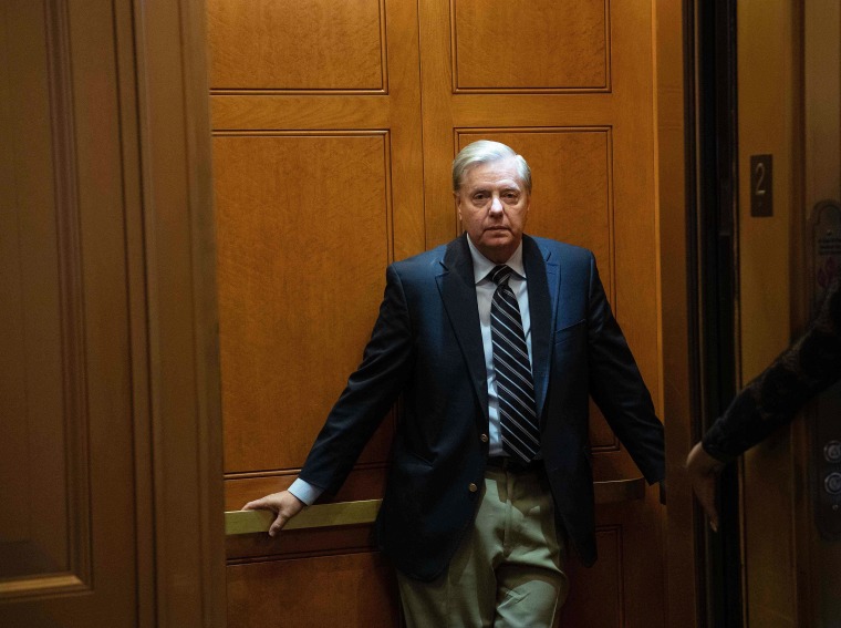 Image: Sen. Lindsey Graham, R-S.C., at the Capitol on May 2, 2019.