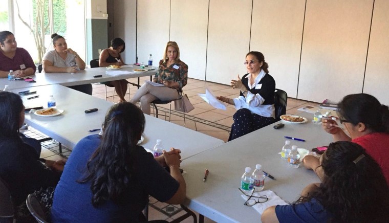 Health researcher Patria Rojas, PhD leads a SEPA class focused on HIV prevention in Homestead, Fla.