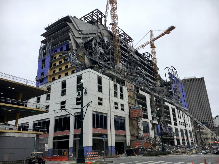 Image: A portion of the Hard Rock Hotel in New Orleans collapsed on Oct. 12, 2019.