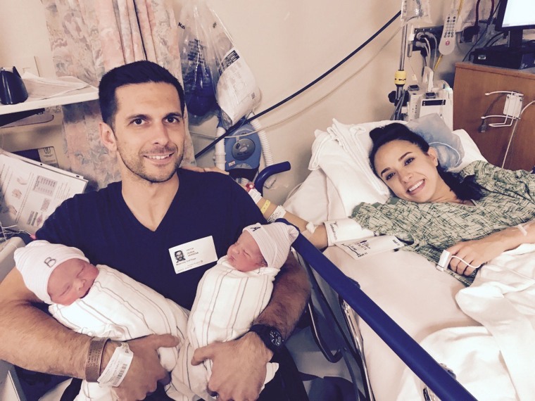 Derek and Maura Herrera welcomed twin boys, Hudson and Hunter, in July 2017.