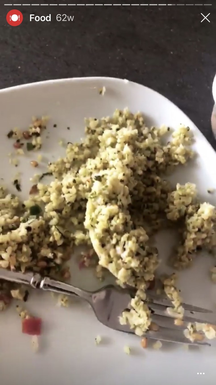 Bethenny Frankel cauliflower rice Instagram story