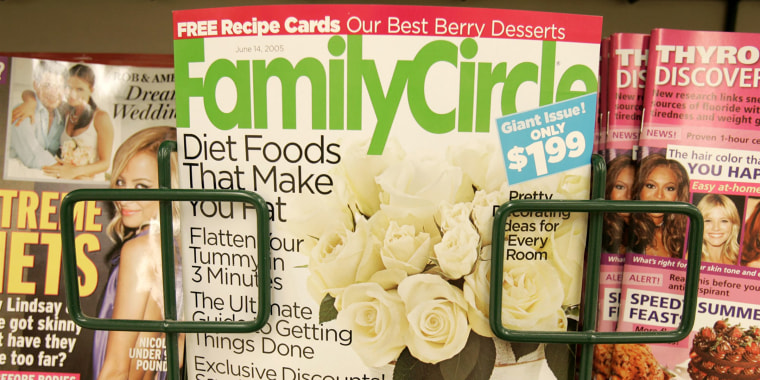 A Family Circle magazine on a display rack in a grocery store, in Des Moines, Iowa, the hometown of its publisher, Meredith Corp., in May 2005.