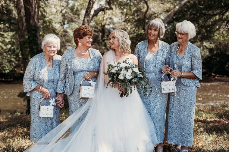 Lyndsey Raby's grandmothers were her flower girls. 