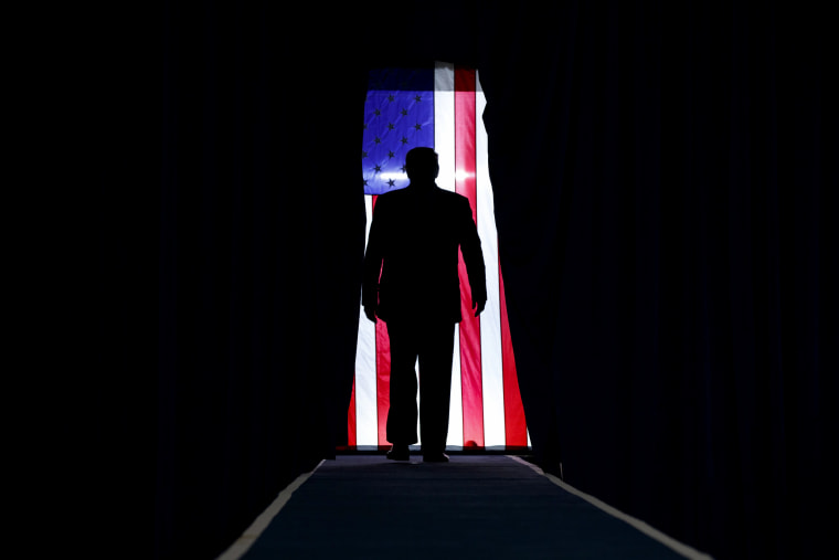 Image: President Donald Trump arrives to a campaign rally in Lake Charles, La., on Oct. 11, 2019.