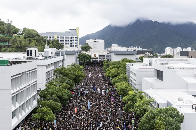 Image: Demonstrators Stage Class Boycotts And Strike Rallies in Hong Kong Following Weekend of Chaos