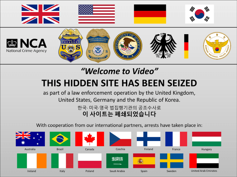 This warning was posted on "Welcome to Video" after it was seized by U.S. authorities.