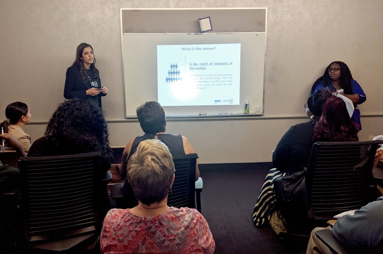 The newly launched NYC Census 2020 hosts its second volunteer training session at their headquarters in Manhattan's Financial District on Oct. 10, 2019.