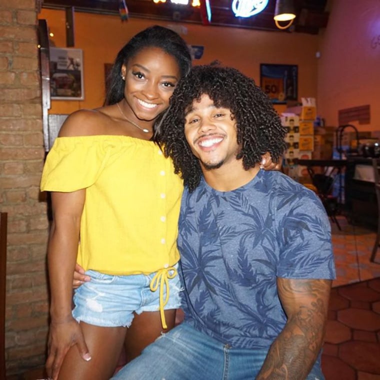 Gymnasts Simone Biles and Stacey Ervin Jr. dated for nearly three years before splitting up in March.