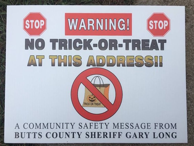 A group of sex offenders in Georgia are suing the sheriff's office for placing signs in their front yard warning residents not to trick or treat at their homes.
