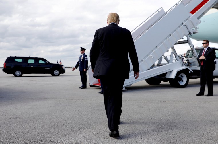 Image: President Donald Trump walks to Air Force One while departing West Palm Beach, Florida, on March 24, 2019.