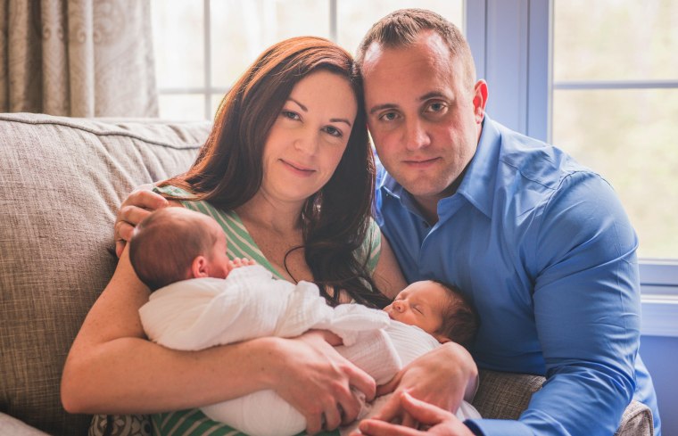 Image: Max Scherzer, pictured with April and their twins, Max and Molly.