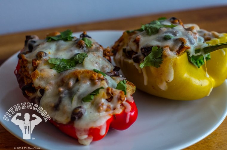 Bean, Turkey and Veggie Stuffed Peppers