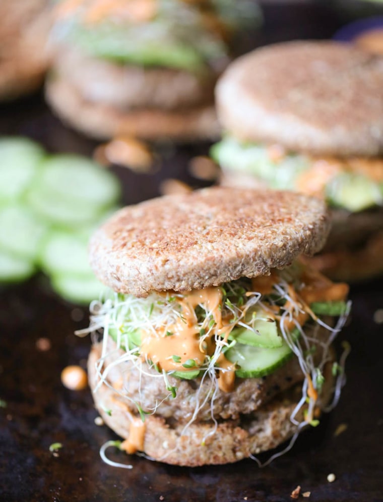 Asian Turkey Burgers with Peanut Sauce