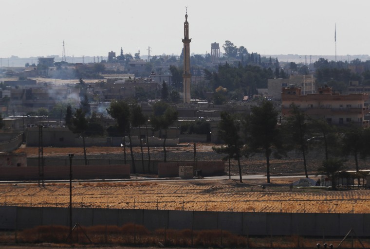 Image: A view of the town of Tal Abyad, Syria,
