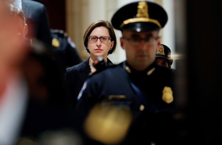 Image: Deputy Assistant Secretary of Defense Cooper arrives to testify at deposition as part of Trump impeachment inquiry on Capitol Hill in Washington