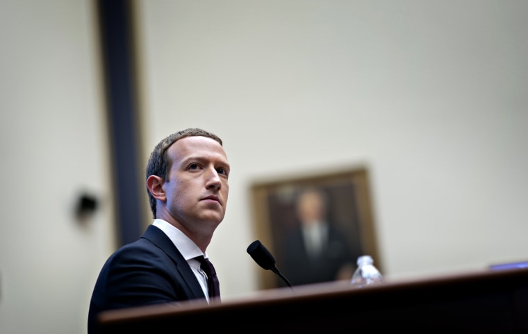 Image: Mark Zuckerberg testifies during a House Financial Services Committee hearing on Facebook's plans for a cryptocurrency in Washington on Oct. 23, 2019.