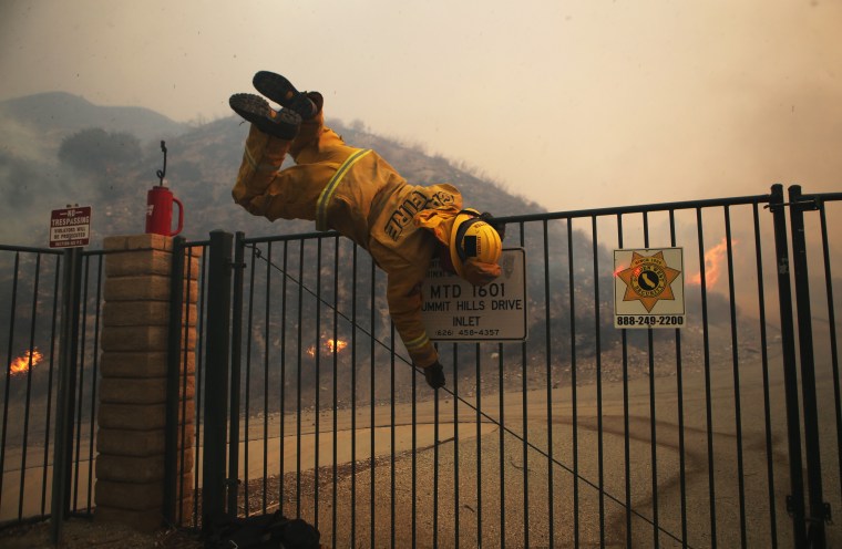 Image: The Tick Fire Burns In Canyon Country, California