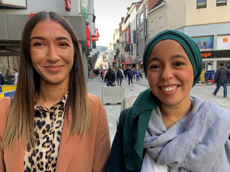 Dounia Allouchi, left, and Yasmine Boulghemane.