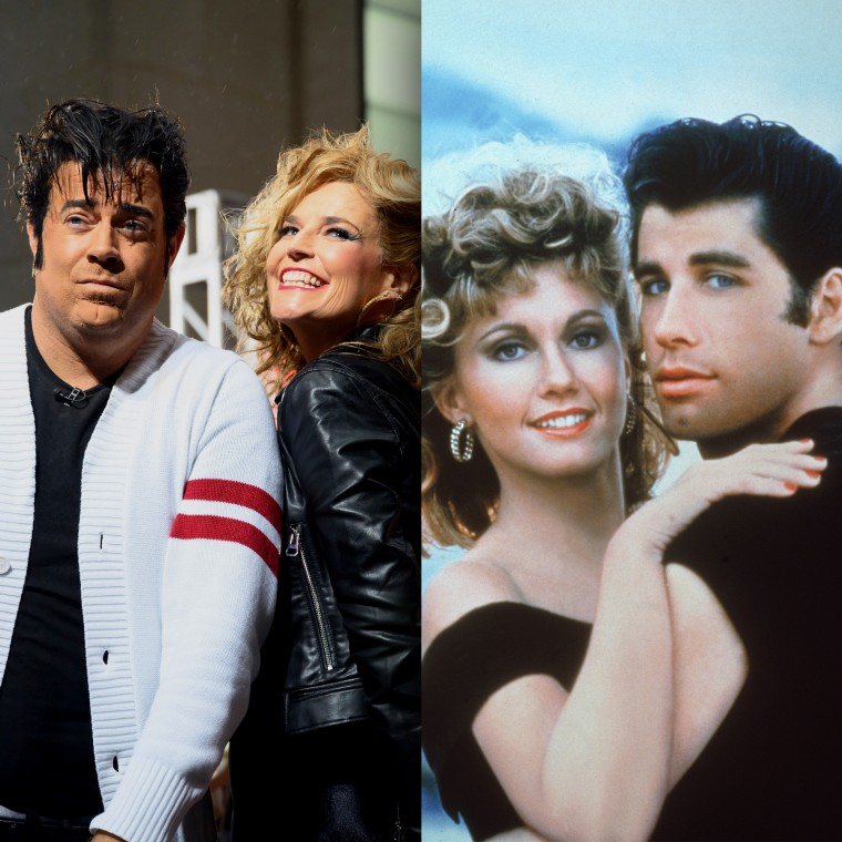 Carson Daly and Savannah Guthrie as Danny and Sandy in "Grease."