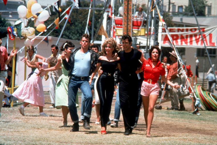 GREASE, Jeff Conaway, Olivia Newton-John, John Travolta, Stockard Channing, 1978. (C) Paramount Pictur