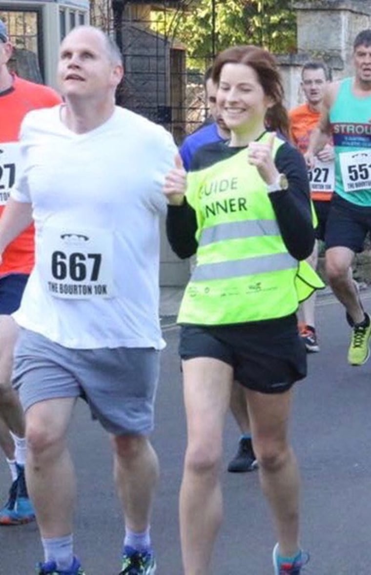 Williams with his running guide, Bex Jones.