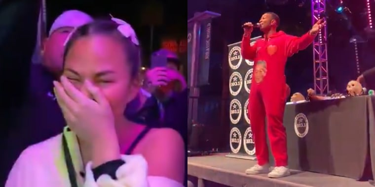 Chrissy Teigen Shares Hilarious Video Of Wine Drunk John Legend Singing Onstage