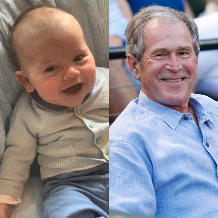 Baby Hal shares a similar smile with his grandpa, former President George W. Bush, according to some Instagram commenters.