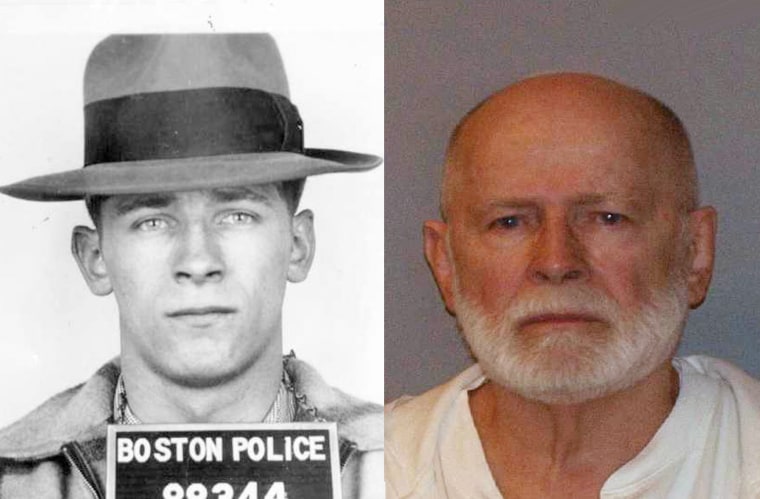 Image: Former mob boss and fugitive James "Whitey" Bulger in 1953 and 2011 booking photos.