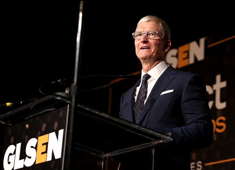 Image: Tim Cook speaks onstage at the GLSEN Respect Awards in Beverly Hills on Oct. 25, 2019.