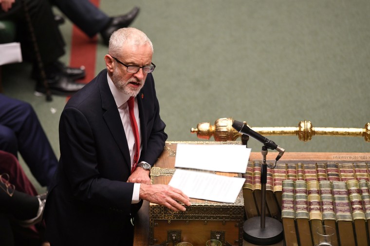 Image: Britain's opposition Labour Party Leader Jeremy Corbyn speaks during the debate on the early parliamentary election bill at the House of Commons in London