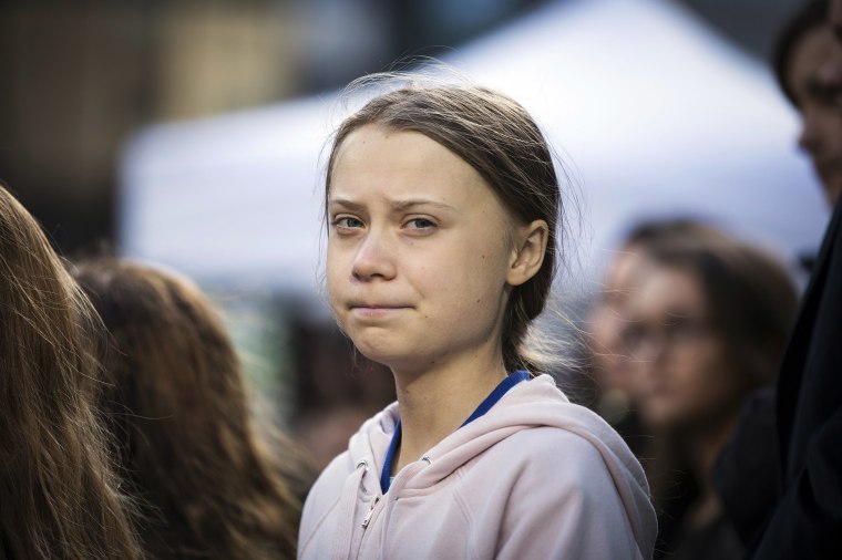 Image: Swedish climate activist, Greta Thunberg, attends a climate rally, in Vancouver, British Columbi