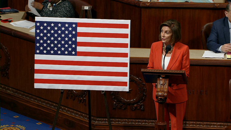 Image: House Speaker Nancy Pelosi speaks during a House resolution vote on Oct. 31, 2019.