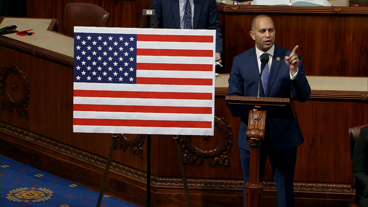 Image: Rep. Hakeem Jeffries, D-NY, speaks during a House resolution vote on Oct. 31, 2019.