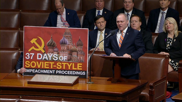 Image: Rep. Steve Scalise, R-LA, speaks during a House resolution vote on Oct. 31, 2019.